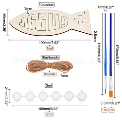 Пасхальная тематика наборы для самостоятельного изготовления подвески в виде рыбы-иисуса&nbsp;DIY-OC0003-88
