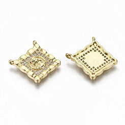 Подвесное звено из латуни с прозрачным кубическим цирконием&nbsp;ZIRC-S067-134-NF