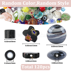 120шт 7 стиля ручной работы бусины лэмпворк&nbsp;LAMP-SC0001-59