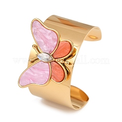 Браслеты-манжеты из акрила из нержавеющей стали 304 для женщин&nbsp;BJEW-A049-05G-01