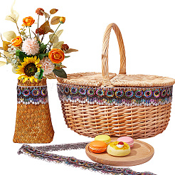 4~4.5 м полиэстерового кружева в этническом стиле с цветными пайетками&nbsp;OCOR-GF0002-39A