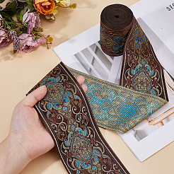 6.25 ярд винтажной жаккардовой полиэстеровой ленты с цветочным узором&nbsp;OCOR-HS0001-11B