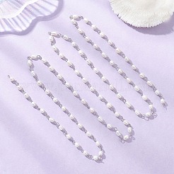 Цепочки ручной работы из натурального культивированного пресноводного жемчуга&nbsp;AJEW-JB01586-02