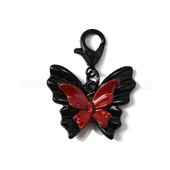 10 шт. подвесные украшения из сплава с двойным экраном красного и черного цвета&nbsp;HJEW-JM03457