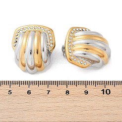 Двухцветные серьги-гвоздики в форме ракушки из нержавеющей стали 304&nbsp;EJEW-M073-12PG