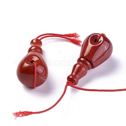 Натуральный красный яшма 3 отверстие гуру шарики&nbsp;G-L517-02D