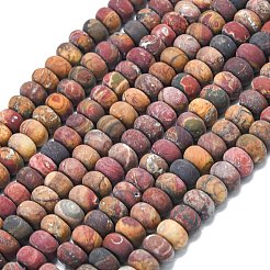 Нити бусин из натуральной красной яшмы пикассо/полихромной яшмы&nbsp;G-P575-A16-8x5mm