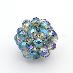 Полукруглые круглые плетеные бусины из прозрачного стекла rondelle GLAA-A034-6mm-D