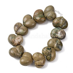 Натуральные бусины с прожилками зеленого дракона&nbsp;G-D098-B03