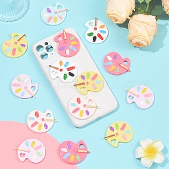 24 шт. 6 цвета непрозрачные подвески из смолы&nbsp;CRES-YW0002-74