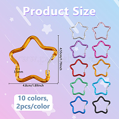 18 шт. двухцветные алюминиевые сплавные карабины для скалолазания&nbsp;DIY-DC0003-94