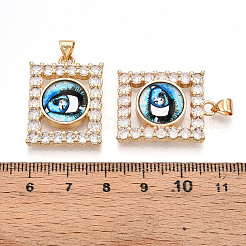 Латунные подвески с микропаве из прозрачных кубических цирконий для женщин&nbsp;KK-T070-91A-07