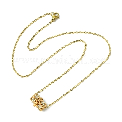 Плетеные ожерелья с подвеской в виде колонны из стеклянных бусин&nbsp;NJEW-MZ00037-01