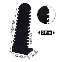 Деревянные покрытые бархатом стенды для ожерелья с наклонной спинкой&nbsp;LS-EDIS-WH0016-059