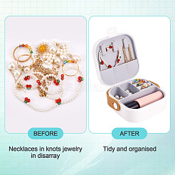 Квадратная коробка для набора ювелирных изделий из искусственной кожи&nbsp;AJEW-TAC0014-13B