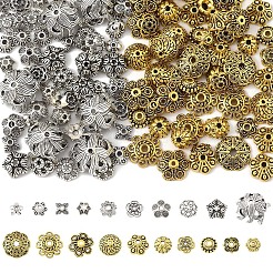 100 шт. 10 стиля тибетских сплавных бусин-цветочков&nbsp;TIBE-YW0001-84