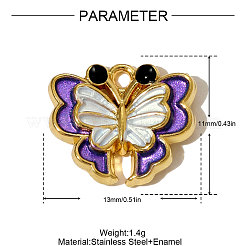 Подвески из нержавеющей стали 304 с эмалью&nbsp;STAS-OY005-37G