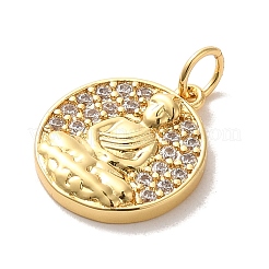 Латунные микропаве прозрачные подвески с фианитом&nbsp;LS-KK-M278-05B-G