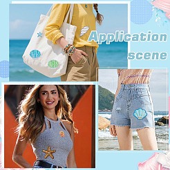 11 шт. 11 блестящих тканевых заплатки в пляжной тематике&nbsp;PATC-WR0001-27