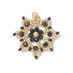 3 шт. подвески-снежинки из двухцветного стеклянного бисера&nbsp;PALLOY-MZ00953