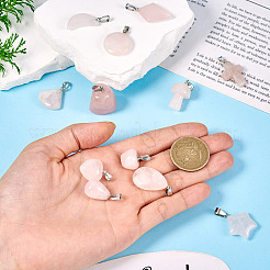 12 шт. подвески из синтетического и натурального розового кварца в двух стилях&nbsp;G-TA0002-20