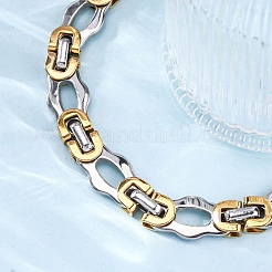 201 браслет-цепочка из нержавеющей стали с византийским узором&nbsp;BJEW-B078-151GP