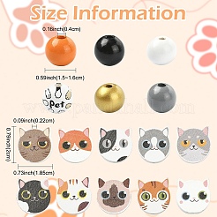 16 стиль печатных деревянных бусин&nbsp;WOOD-YW0001-71