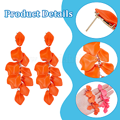 2 пара двухцветных акриловых сережек-гвоздиков&nbsp;EJEW-AR0001-14