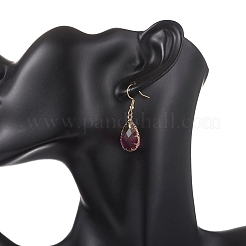 3 пара стеклянных сережек-подвесок в форме капли&nbsp;EJEW-JE06872