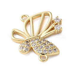 Подвески-бабочки с полым коннектором из латуни с микропаве из прозрачного кубического циркония&nbsp;KK-A252-03G