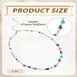 1 шт. ожерелья из бусин ручной работы в технике лэмпворк и пластиковой имитации жемчуга для женщин&nbsp;NJEW-LP0007-21