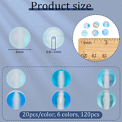 120 шт. 6 цвета синтетические бусины из лунного камня&nbsp;G-OC00005-21