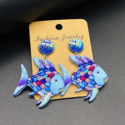 Серьги-гвоздики из сплава и акрила&nbsp;FS-WG106F8-01