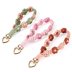 3 шт. хлопчатобумажные плетеные цветочные подвески-украшения&nbsp;AJEW-TA0002-72D