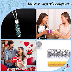 1 шт. ожерелье из нержавеющей стали в виде мини-полой колонны в виде флакона для духов&nbsp;NJEW-SP0001-01
