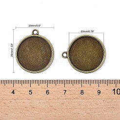 Плоские круглые сеттинги сплава кулон кабошон&nbsp;LS-PALLOY-N0088-37AB-NF