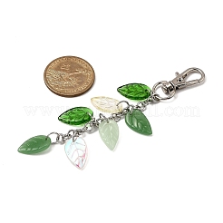 Лист ручной работы лэмпворк подвесные украшения&nbsp;HJEW-JM03586