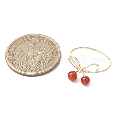 Круглые натуральные кольца из сердолика для женщин&nbsp;RJEW-JR00857-01