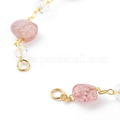 Самородки из натурального клубники и кварца из бисера изделия из бисера&nbsp;AJEW-JB00953-03