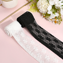 2шт 2 цвета полиэстер кружевной длинный шелковый шарф для женщин и девочек AJEW-GF0011-28E