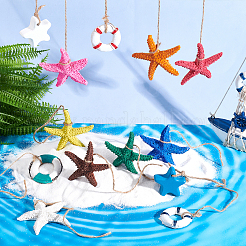 13 шт. 13-х цветные подвесные украшения из смолы&nbsp;HJEW-PH0001-38