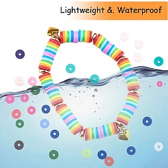 10 нить 5 цвета плоские круглые бусины ручной работы из полимерной глины&nbsp;CLAY-SZ0002-02D