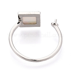 Квадратные латунные и ракушечные колышки для колец KK-N274-28P