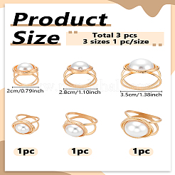 3 шт. 3 стиля пластиковое кольцо-пряжка для шарфа с имитацией жемчуга&nbsp;AJEW-LP0010-61