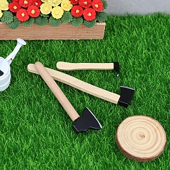 3 шт. миниатюрные украшения в виде деревянного топора&nbsp;PW-WGC4F0E-01