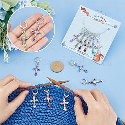 Сплав эмаль религия распятие крест кулон запирание маркеры стежков&nbsp;HJEW-PH01839