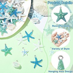 30шт 5 стиля непрозрачные подвески из смолы&nbsp;RESI-CJ0004-91
