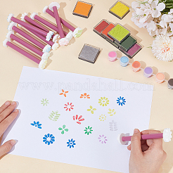 10 шт. пластиковых и силиконовых инструментов для точечной росписи цветов&nbsp;DIY-AR0005-18