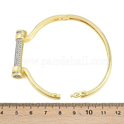 Латунные браслеты с микропаве из прозрачных кубических цирконий для женщин&nbsp;BJEW-D368-01G