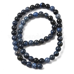 Натуральный сорт дюмортьеритовых кварцевых круглых нитей&nbsp;G-P075-43-6mm